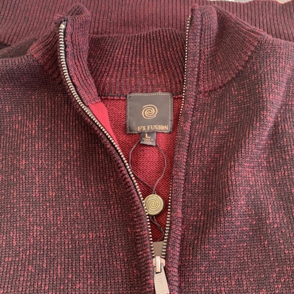 F/X Fusion Marled Knit Full Zip Vest NWT
